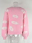 Fall Winter Women's Lips Sweater Round Neck Stylish Pullover Knitting Shirt