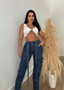 WomenCasual Accordion Baggy Denim Pants