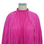 Women Solid Pleated Shawl Sleeve Dress