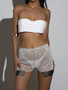 Women Super Glitter Diamond Fishnet High Waist Shorts Casual Rhinestone Shorts