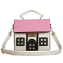 Women Contrasting Color Small House Messenger Bag Handbag