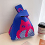 Handbag Women Knitting Bucket Bag Versatile Hand Carry Casual Tote Bag Lunch Bag