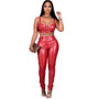 Women Chic Style Pu-Leather Trousers