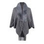 Women fur collar knitting tassel coat