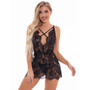 Sexy lingerie sexy lace Low Back See-Through Mesh sling nightdress sexy set