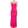 Summer Solid Color Sexy Halter Neck Tie Long Dress Low Back Bodycon Dress