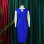 Women's Spring Summer Solid Color Ruched Chic African Dress