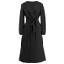 Autumn And Winter Ruffled V-Neck Long-Sleeved Pleated Long Slim Chic Women Dress