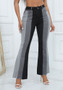 Women Stretch Washed Contrast Denim Pants