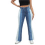 Women Stretch Washed Contrast Denim Pants