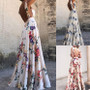 Women Backless Printed Sleeveless Long Dress