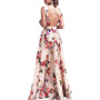 Women Backless Printed Sleeveless Long Dress