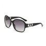 Women Oval Oversized Frame Sunglasses Metal Heart Sunglasses