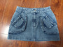 Women Shirt and Denim 3d Pocket Mini Skirt Two-Piece Set