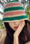 Women Vintage Hollow Flower Knitting Wool Hat