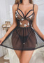 Women Butterfly Embroidery Patchwork Mesh Suspender Skirt See-Through Sexy Lingerie