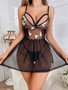 Women Butterfly Embroidery Patchwork Mesh Suspender Skirt See-Through Sexy Lingerie