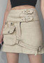 Women American Pocket Cargo Denim Mini Skirt