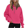 Autumn And Winter Ladies Sports Half Zipper Yoga Clothing Loose Hooded Fleece Sweater