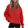 Autumn And Winter Ladies Sports Half Zipper Yoga Clothing Loose Hooded Fleece Sweater