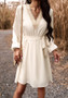 Dress Autumn And Winter Chic Elegant V Neck Long Sleeve Dress