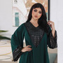 Women arab muslim sequin v neck robe