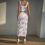 Women's Sexy Printed Camisole Slim Bodycon Skirt Two Piece Set