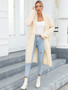 Winter Plus Size Long Cardigan Pocket Chic Fringe Sweater Coat