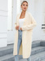 Winter Plus Size Long Cardigan Pocket Chic Fringe Sweater Coat