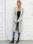 Winter Plus Size Long Cardigan Pocket Chic Fringe Sweater Coat