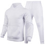 Men Casual Solid two-piece fleece loose Hoodies and sweatpants two-piece set