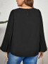 Women Solid Long Sleeve Round Neck Top