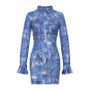 Women printed long-sleeved shirt and skirt two-piece set