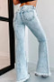 Ripped Denim Pants Women's Micro-Boot Washed High Waist Jeans