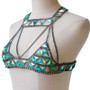 Summer Bra Chain Green Acrylic Sexy Accessories Bra Belt Suit Body Chain Jewelry