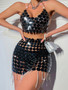 Women Punk Style Sexy Style Sequin Patchwork Skirt