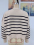 Women Round Neck Oversized Striped Sweater