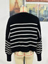 Women Round Neck Oversized Striped Sweater