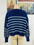 Women Round Neck Oversized Striped Sweater