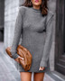 Fall/Winter Round Neck Long Sleeve Sexy Sweater Dress