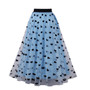 Plus Size Retro Tutu Skirt Elastic High Waist Mesh Skirt Mid-Length Printed Skirt