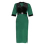 Women's Africa Plus Size Contrast V-Neck Dress With Belt