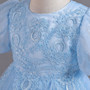 Girls Puff Sleeves Trendy Year-old Flower Girl Dress Skirt Children's Short Mesh Puffy Princess Dress