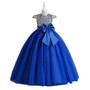 Long middle-aged and older children's dress girls mesh princess bowknot dress