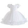 Girls' one-year-old dress princess dress flower girl short-sleeved tutu skirt flower mesh birthday skirt