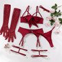 Sexy Temptation Garter Hollow Sexy Four-Piece Lingerie Set For Women