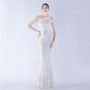 Feather One-Shoulder Slash Shoulder Sequined High-End Evening Dress