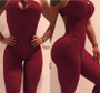 Jacquard Jumpsuit Sexy Yoga Wear Jumpsuit Women's Low Back Fitness One Piece Pants