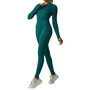 Seamless Zipper Long-Sleeved Long Jumpsuit One Piece Yoga Suit Tight Fitting Running Quick-Drying Sports Fitness Clothing