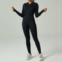 Seamless Zipper Long-Sleeved Long Jumpsuit One Piece Yoga Suit Tight Fitting Running Quick-Drying Sports Fitness Clothing